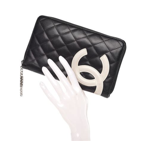 chanel black cambon wallet|chanel black wallet small.